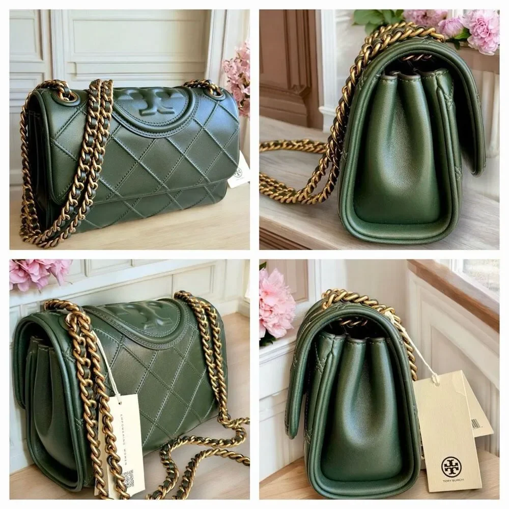 🚫SOLD🚫Tory Burch Soft Fleming Convertible Shoulder Bag in Sycamore (Green) - Picture 5 of 17